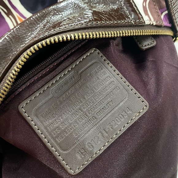 ❗️SOLD ❗️Coach F20034 Brown Multi Ashley Hand Scarf Print Satchel Bag Purse - Picture 9 of 10